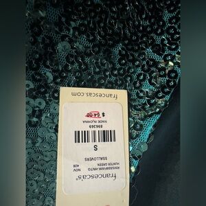 Francesca's Teal Sequin Blouse